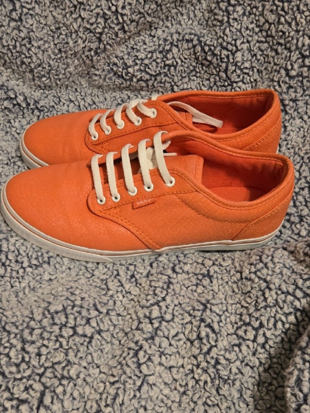 Vans Orange Low-Top Canvas Sneakers with White Laces - Picture 3 of 8
